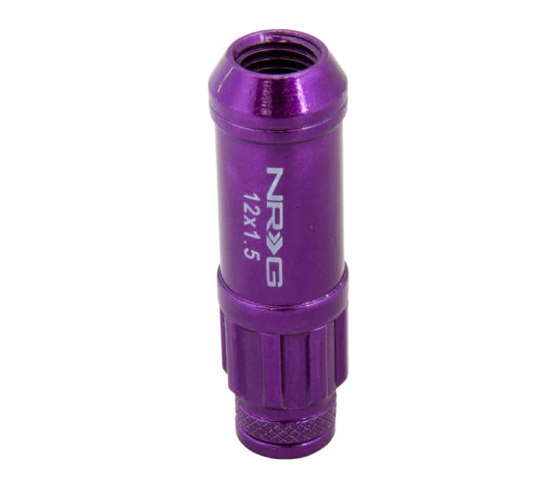 NRG — NRG 700 Series M12 X 1.5 Steel Lug Nut w/Dust Cap Cover Set 21 Pc w/Locks & Lock Socket - Purple - view 4