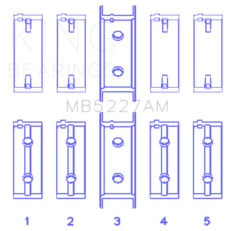 King Engine Bearings — King Engine Bearings Mitsubishi 4G63/4G63T (92) (Size +0.75mm) Main Bearing Set
Engine Bearing - view 1