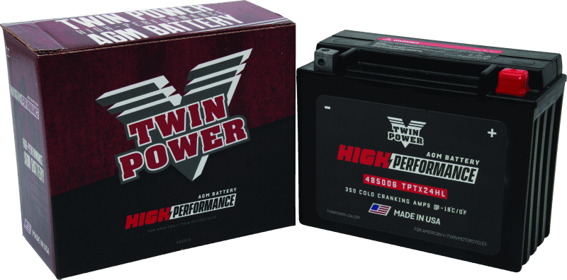 TwinPower — Twin Power YTX-24HL High Performance Battery Replaces H-D 66010-82A Made in USA 350 CCA - view 2