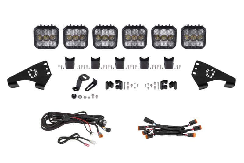 Diode Dynamics — Diode Dynamics 20-Present Polaris RZR SS5 Sport CrossLink Roof - White Combo Lightbar Kit - view 1