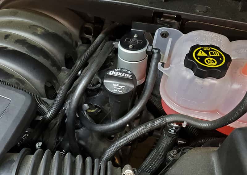 J&L — J&L 19-26 Chevrolet Silverado/GMC Sierra 1500 5.3L V8 Driver Side Oil Separator 3.0 - Clear Anod
Oil Separator - view 2