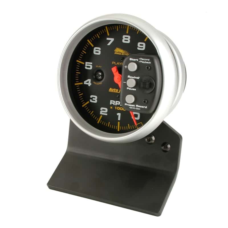 AutoMeter — Autometer Pro-Cycle Gauge Tach 5in 9K Rpm Pedestal W/ Rpm Playback Black
5" 9KRPM PLBK PC BLK - view 3