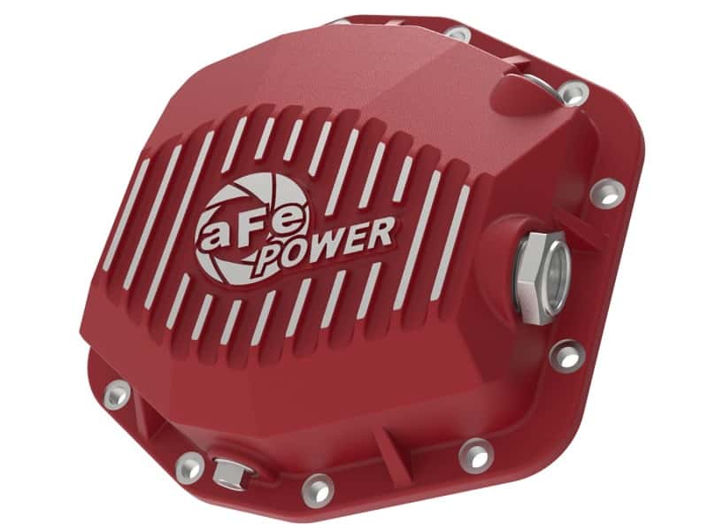aFe — aFe Pro Series Rear Differential Cover Red 2018+ Jeep Wrangler (JL) V6 3.6L (Dana M220)
Differential Cover - view 1