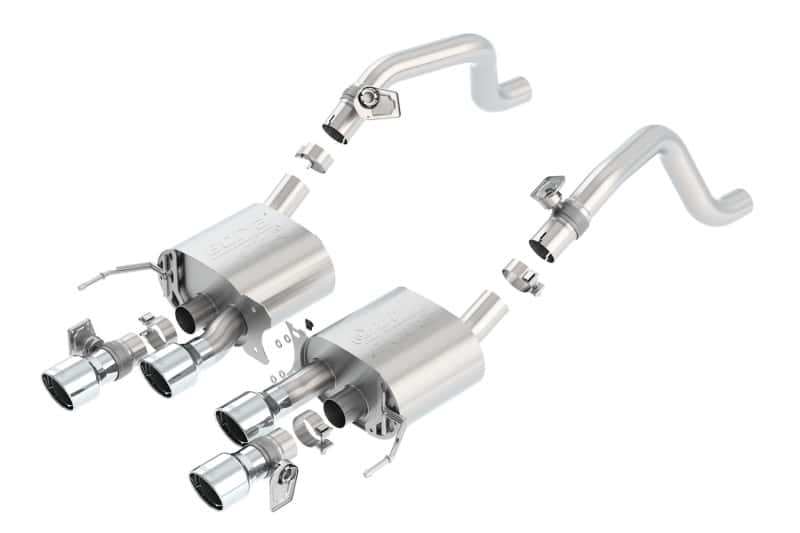 Borla — Borla 14-15 Chevy Corvette C7 6.2L RWD w/AFM &NPP ATAK-Type Dual Rd Rolled Center Rear Exit Exhaust
Axle-Back System
ExhstSysKt - view 4
