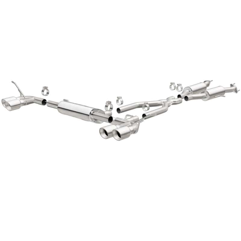 Magnaflow — MagnaFlow Cat Back, SS, 2.5in, Quad Split Polish 4in tip 14-15 Jeep Grand Cherokee 3.6L/5.7L V6/V8
Cat-Back - view 1