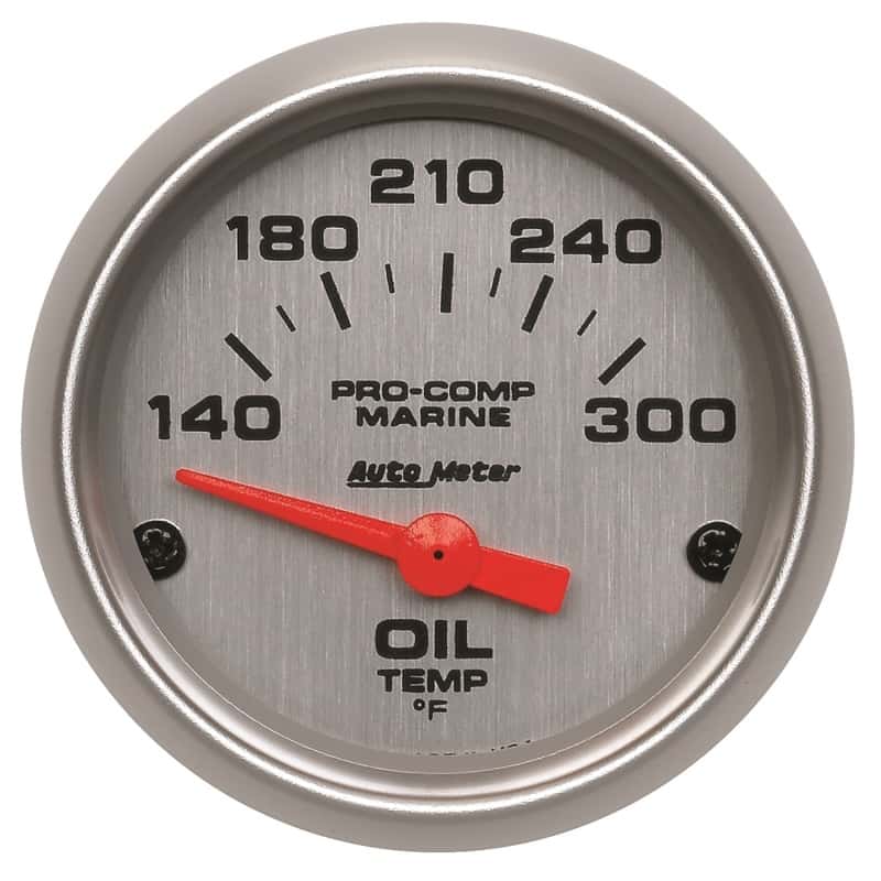 AutoMeter — Autometer Marine Silver Ultra-Lite 2-1/16in Electric Oil Temperature Gauge 140-300 Deg F
GA 2" OT 300F E MS - view 1