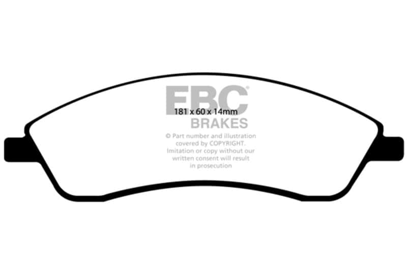 EBC — EBC 06-07 Cadillac CTS 2.8 (Sports Suspension) Redstuff Front Brake Pads
Disc Brake Pad - view 2