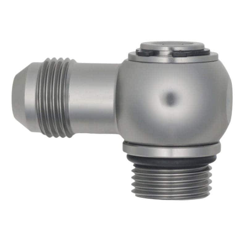 DeatschWerks — DeatschWerks 8AN ORB Male to 8AN Male Flare Low Profile 90-Degree Swivel - Anodized DW Titanium
Lines & Fittings - view 1