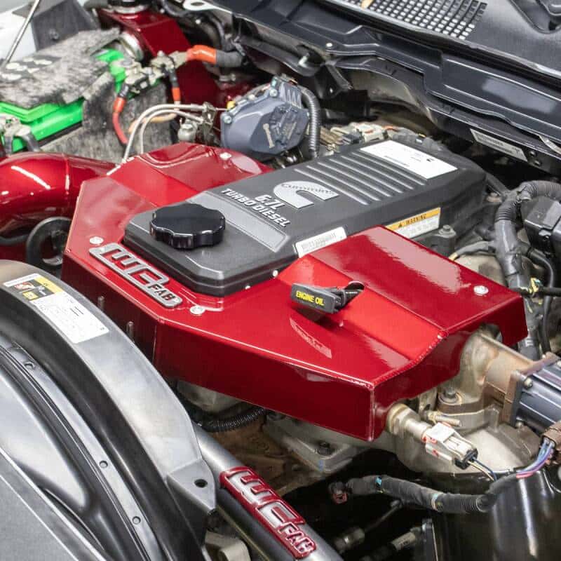 Wehrli — Wehrli 10-23 Cummins Fabricated Aluminum Engine Cover - Candy Red
Eng Cvr 10-24 CR - view 6
