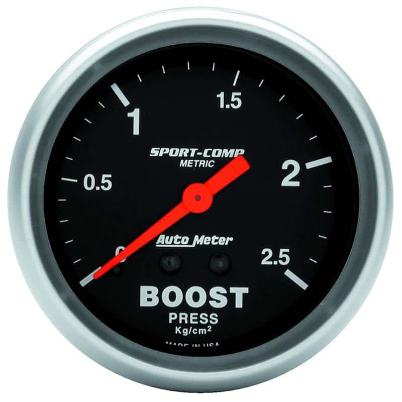 AutoMeter — Autometer Sport-Comp 66.7mm METRIC 0-4kg/Cm2 Mechanical Boost Gauge
2-5/8" BOOST PRESS, - view 2