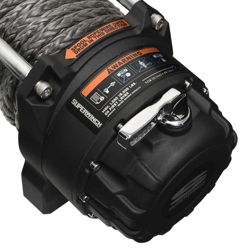 Superwinch — Superwinch 15000 LBS 12V DC 15/32in x 78ft Synthetic Rope Tiger Shark 15000SR Winch - view 7