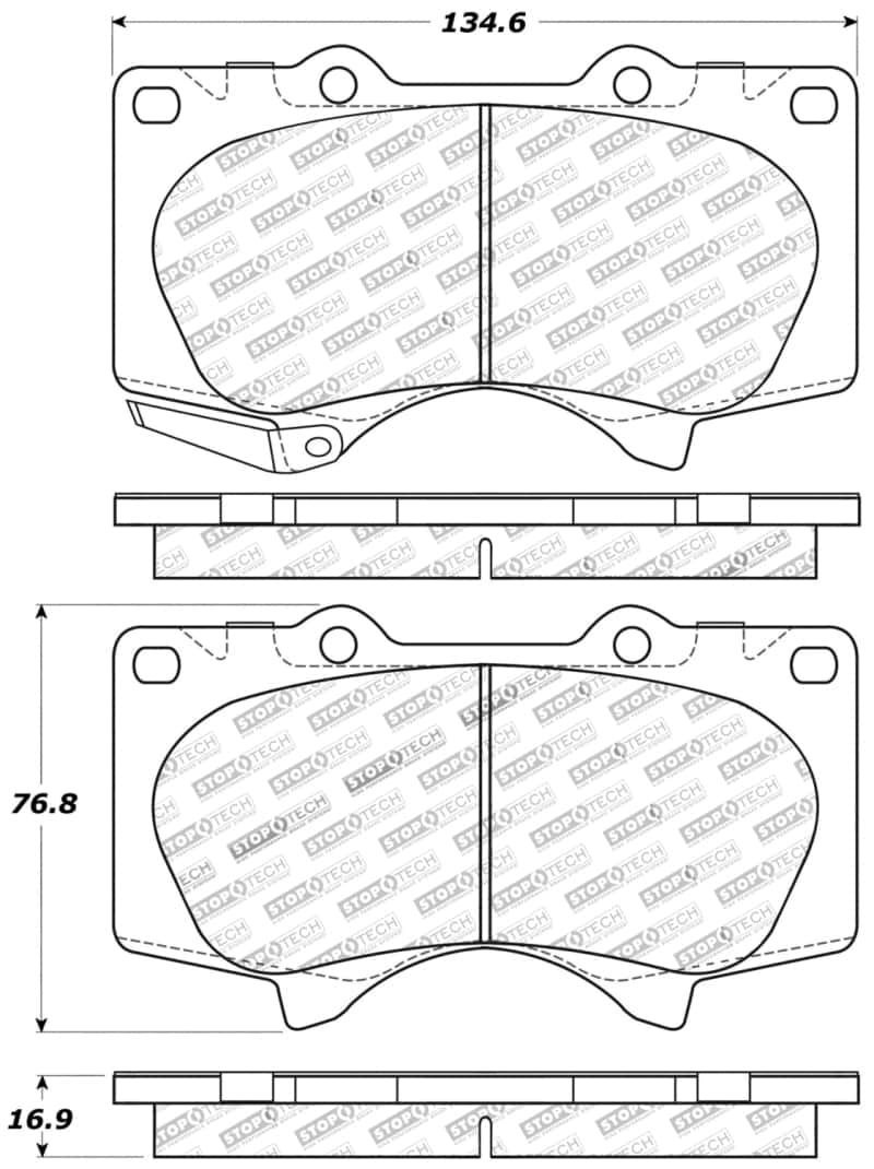 Stoptech — StopTech Performance 03-09 Lexus GX 470 Front Brake Pads
Sprt Brk Pad W/Hdwr - view 6