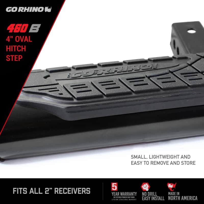 Go Rhino — Go Rhino 4in Oval Hitch Step - Black
Hitch Step - view 7