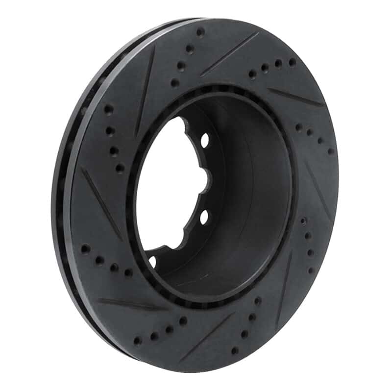 R1 Concepts — R1 06-25 American Coach Patriot Rear Right Drilled & Slotted Black Brake Rotor
R1 Brake Rotor Drill - view 4