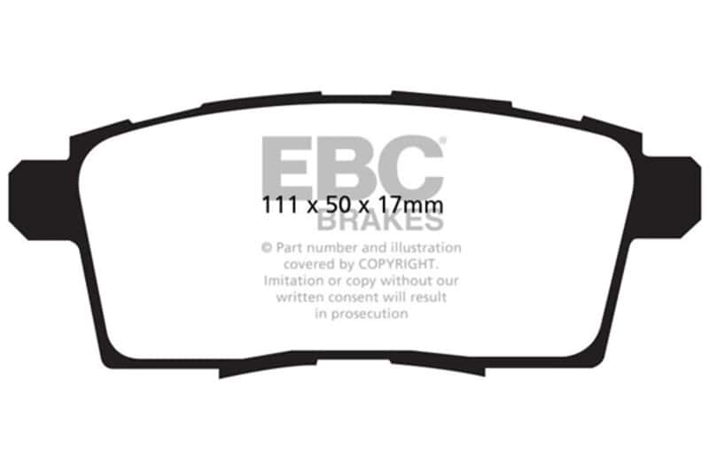 EBC — EBC 06-08 Ford Edge 3.5 2WD Ultimax2 Rear Brake Pads
Disc Brake Pad - view 1