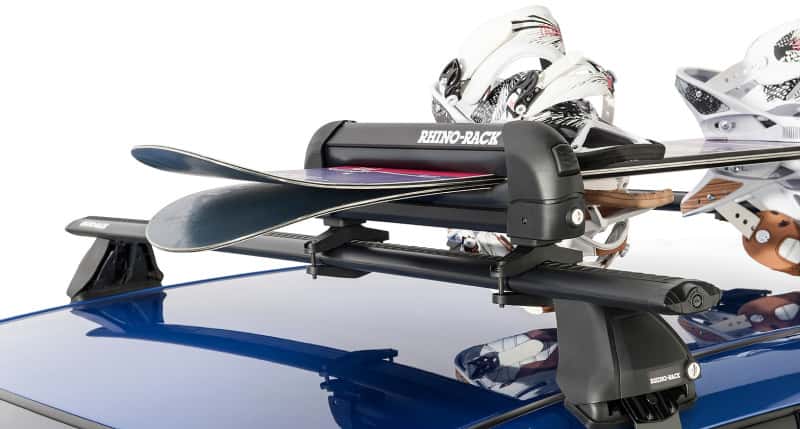 Rhino-Rack — Rhino-Rack Universal Ski/Snowboard Carrier - Fits 3 Pairs of Skis or 2 Snowboards - Black - view 5