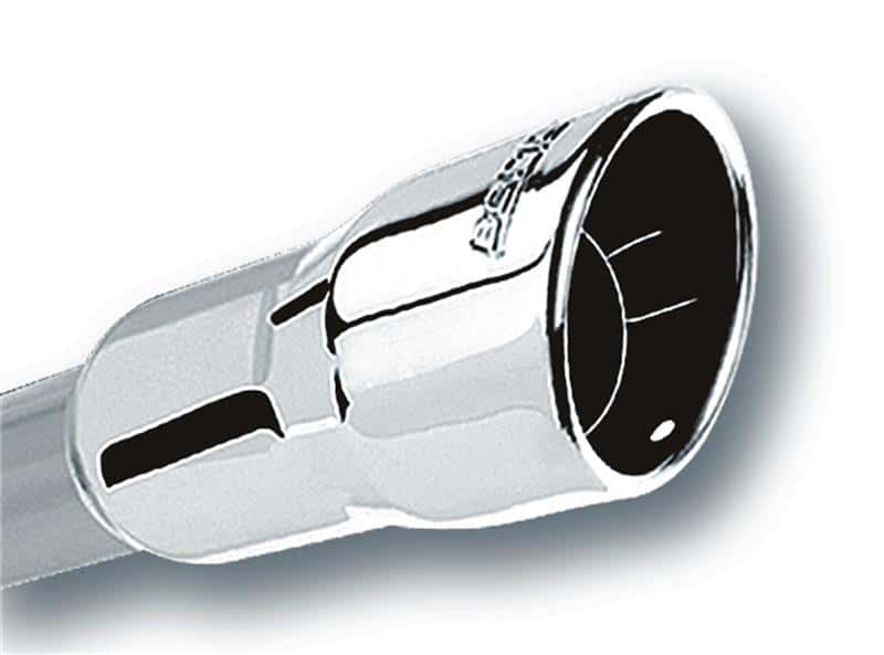 Borla — Borla 2.25in Inlet 3.5in Round Rolled Angle Cut Intercooled Outlet x 6.5in Long Embossed Tip
ExhstTailPipeTip
Tip - Round - view 2