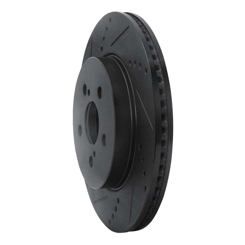 R1 Concepts — R1 19-25 Toyota Corolla (US/Canada) Front Left Drilled & Slotted Black Brake Rotor
R1 Brake Rotor Drill - view 2