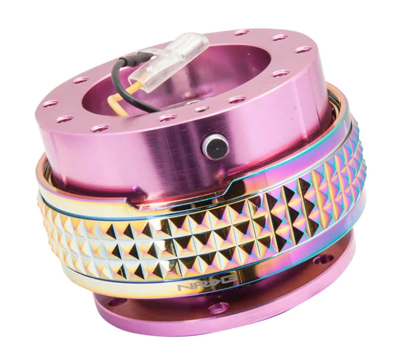 NRG — NRG Quick Release Kit - Pyramid Edition - Pink Body / Neochrome Pyramid Ring - view 1