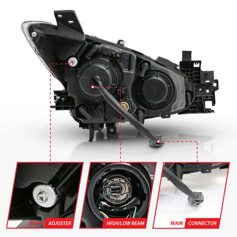 ANZO — ANZO Projector Headlights With Halo Black w/Amber 14-17 Mazda 3
Head Light Set
HdLtSet - view 5