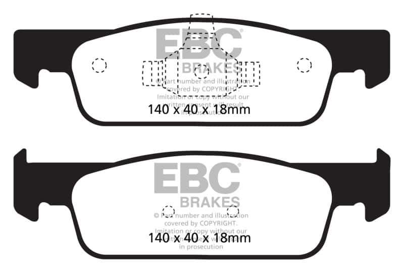EBC — EBC 2016-2017 Smart Fortwo 0.9L Turbo Greenstuff Front Brake Pads
Disc Brake Pad - view 1