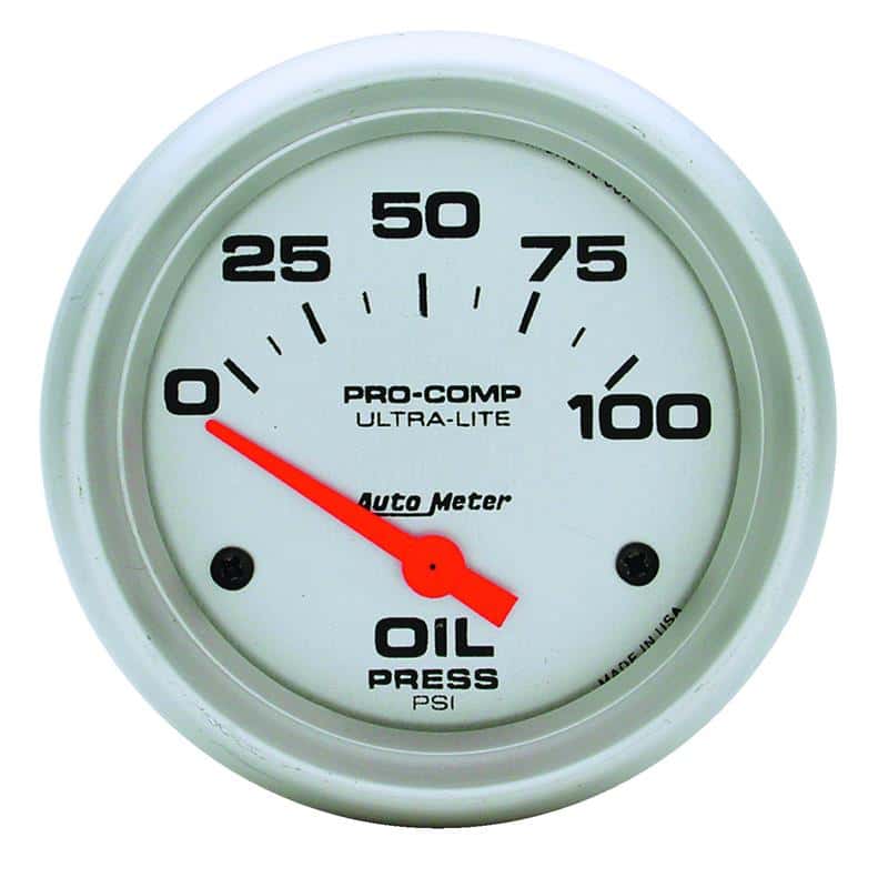 AutoMeter — Autometer Ultra-Lite 66.7mm Short Sweep Electronic 0-100 PSI Oil Pressure Gauge
2-5/8" OIL PRESS, 0- - view 1