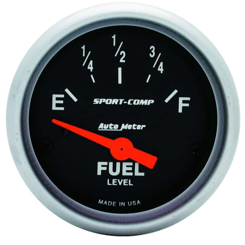AutoMeter — Autometer 2-1/16in 0 OHM E to 30 OHM F Electric Sport-Comp Fuel Level Gauge
2" FUEL LEVEL, 0 E/3 - view 2