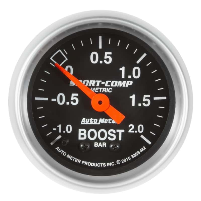 AutoMeter — Autometer Sport-Comp Gauge Vac/Boost 2 1/16in -1 - +2 Bar Mechanical Sport-Comp
2" BOOST-VAC/PRESS, - view 1