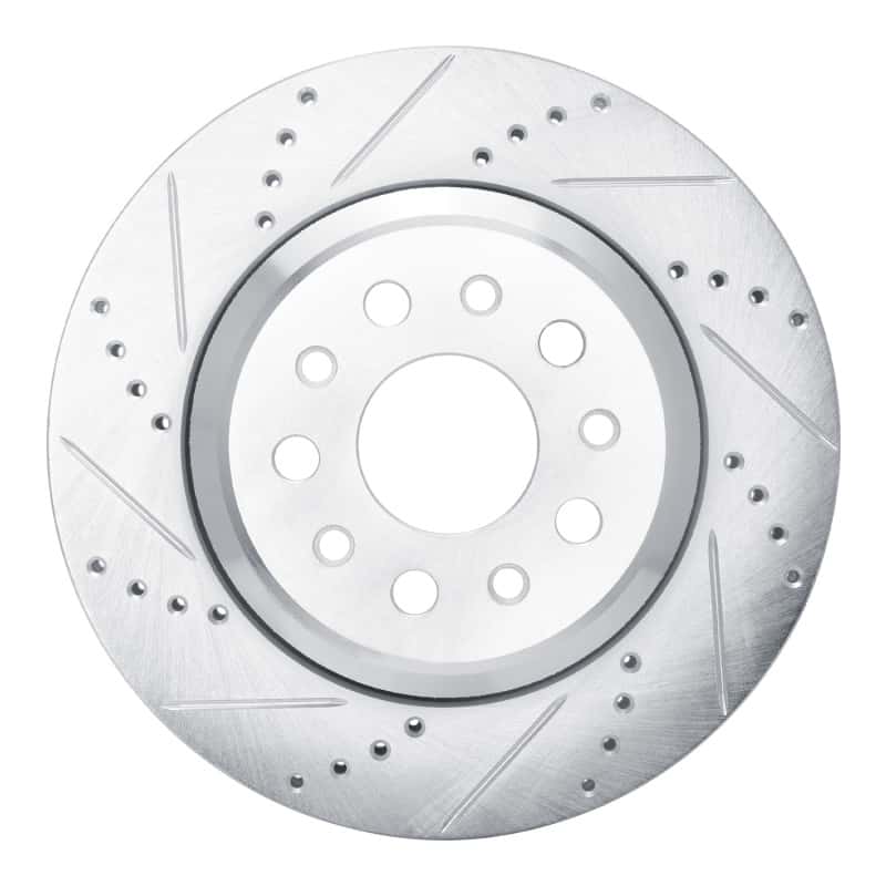 R1 Concepts — R1 14-16 Maserati Ghibli Rear Left Drilled & Slotted Silver Brake Rotor
R1 Brake Rotor Drill - view 1