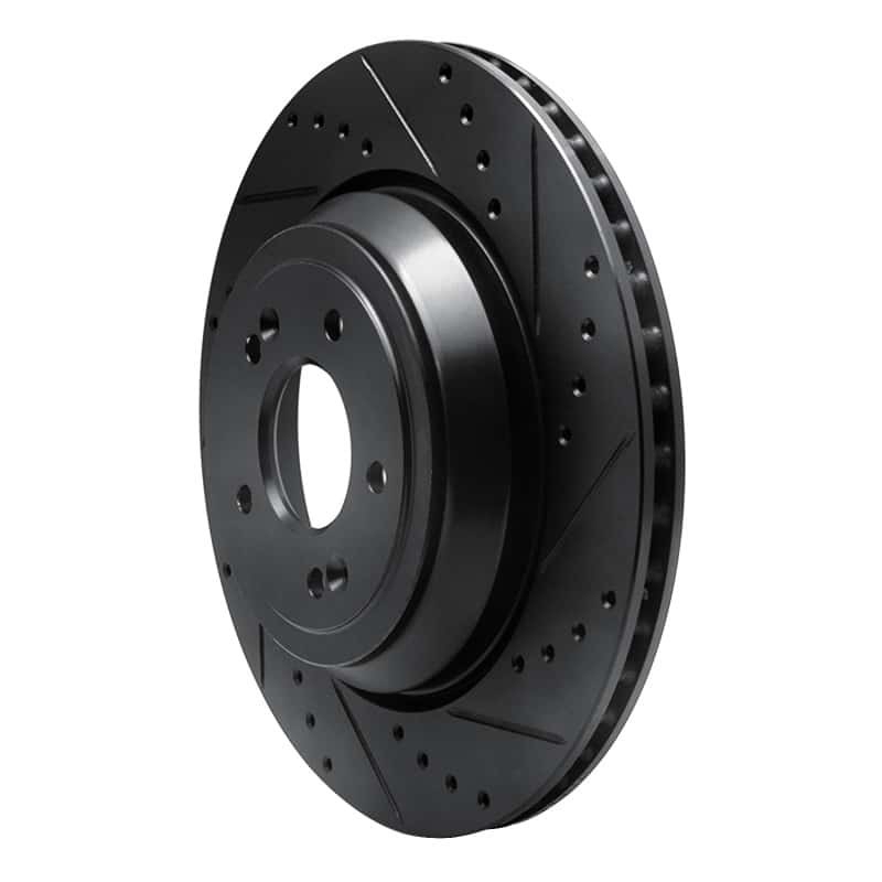 R1 Concepts — R1 17-19 Genesis G90 Rear Right Drilled & Slotted Black Brake Rotor
R1 Brake Rotor Drill - view 2