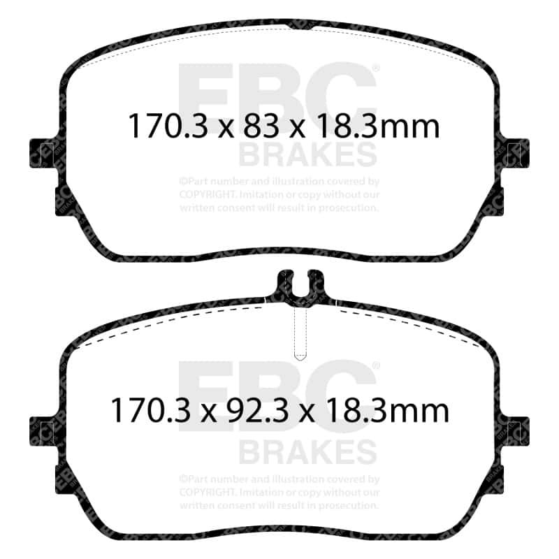 EBC — EBC 2020+ Mercedes-Benz GLE450 (W167) 3.0T/Electric Front Yellowstuff Brake Pads
Disc Brake Pad - view 1