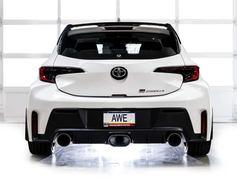 AWE Tuning — AWE 23-24 Toyota GR Corolla Track Edition Catback Exhaust - Chrome Silver Tips
Track Catback - view 3