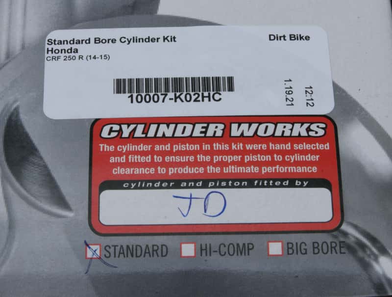 Cylinder Works — Cylinder Works 14-15 Honda CRF 250 R 250cc Standard Bore High Compression Cylinder Kit 14.1:1 Comp. - view 6