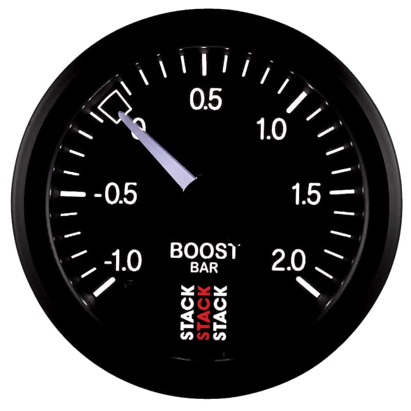 AutoMeter — Autometer Stack 52mm -1 to +2 Bar T-Fitting 0.187in Barb (M) Mechanical Boost Pressure Gauge - Black
Ga Bst Mech Blk 2Bar - view 4