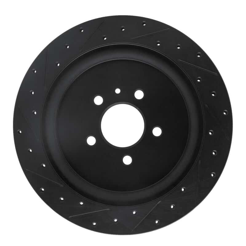 R1 Concepts — R1 13-14 Ford Mustang Rear Right Drilled & Slotted Black Brake Rotor
R1 Brake Rotor Drill - view 5
