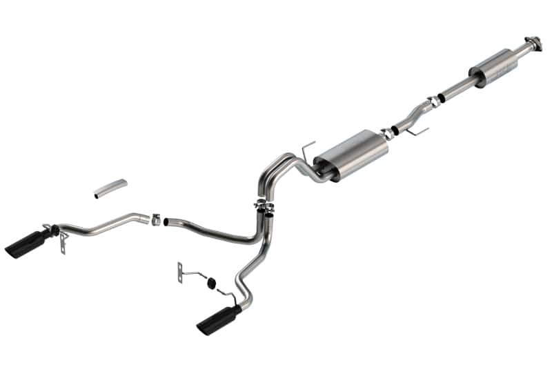 Borla — Borla F-150 2021 2.7L/3.5L 4dr CC SB EC STB Lar/KingR/Plnm/LTD 3/2.25 SRE CB Touring BLK CHR Tips
Cat-Back System - view 1
