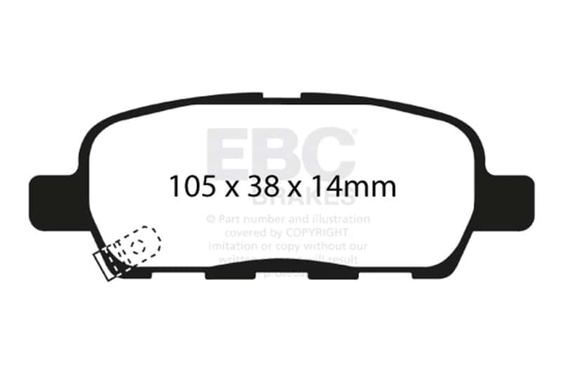 EBC — EBC 03-05 Infiniti FX35 3.5 Ultimax2 Rear Brake Pads
Disc Brake Pad - view 1