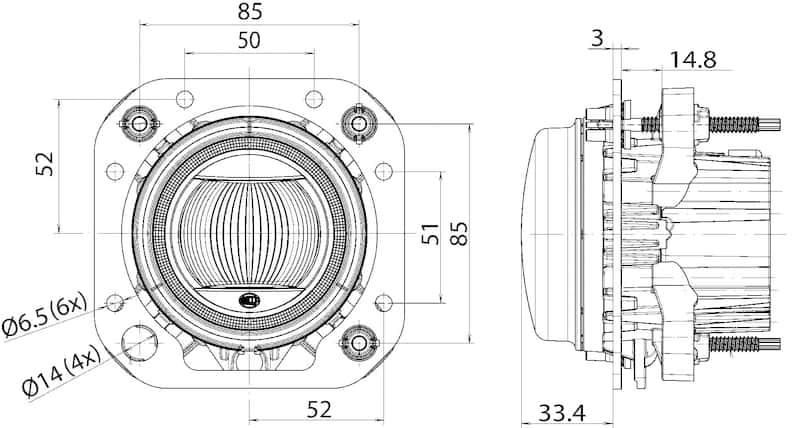 Hella — Hella 90mm L4060 LED High Beam / Driving Lamp Module
Headlight - view 6