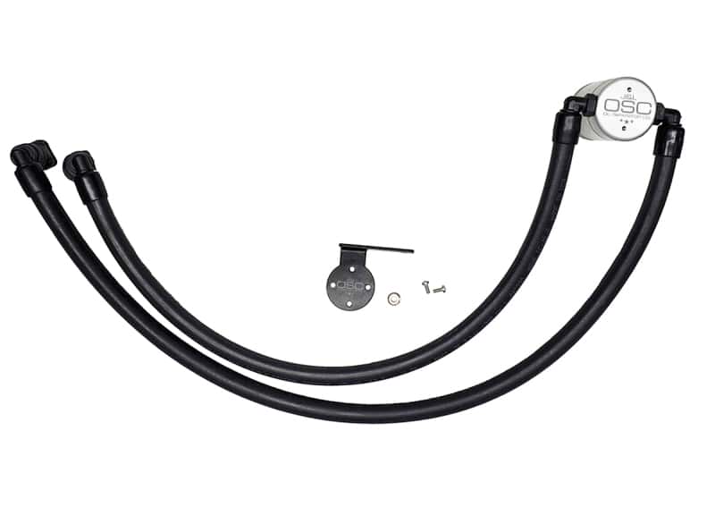 J&L — J&L 17-22 Ford F-250 6.2L/7.3L Passenger Side Oil Separator 3.0 - Clear Anodized
Oil Separator - view 1
