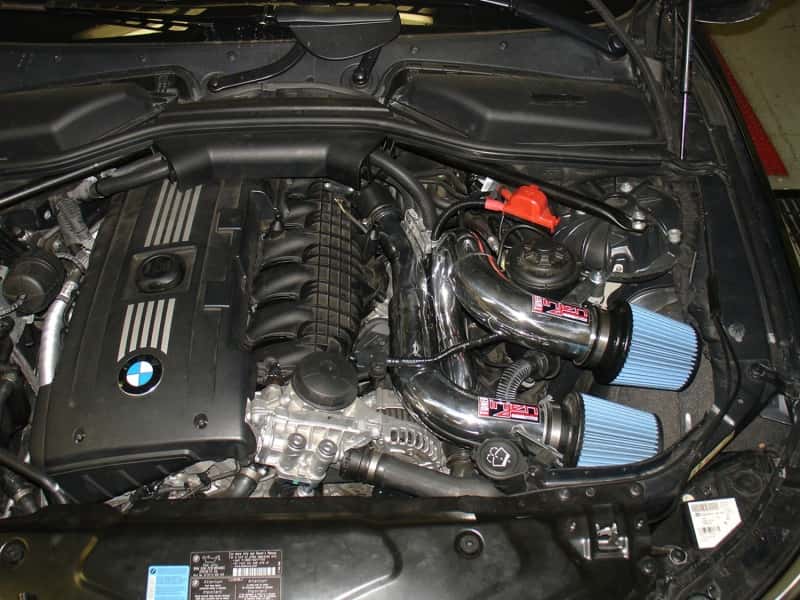 Injen — Injen 08-09 535i E60 3.0L L6 Twin intake & AMSOIL Filters Wrinkle Black Short Ram Intake
Short Ram Intake
Air Intake Kit - view 4