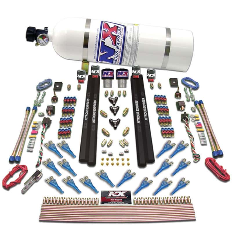 Nitrous Express — Nitrous Express Shark Dual Stage/Gas/Rails 16 Nozzles Nitrous Kit (200-1200HP) w/10lb Bottle
Injection System Kit
N2OSys - view 3