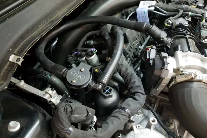 J&L — J&L 17-19 Ford Fusion Sport 2.7L Passenger Side Oil Separator 3.0 - Black Anodized
Oil Separator - view 3