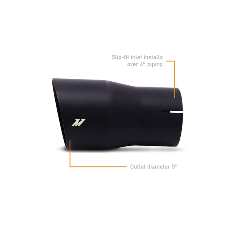Mishimoto — Mishimoto Clamp-On Single Wall Exhaust Tip 5in Outlet - Black - view 2