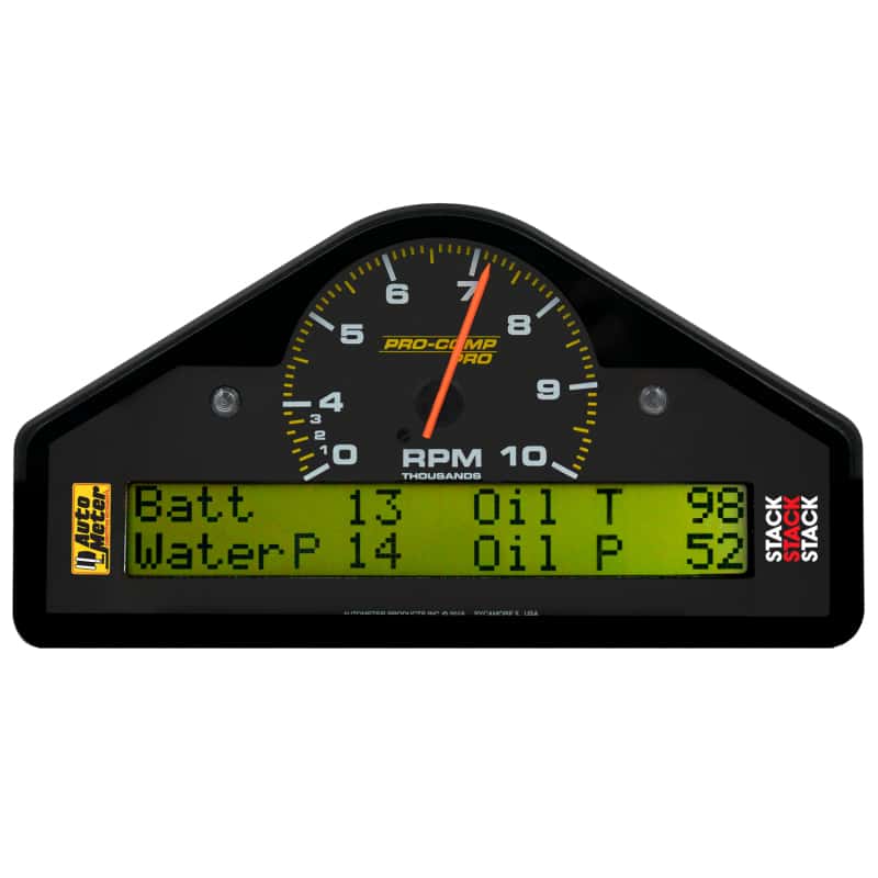 AutoMeter — Autometer Pro-Comp Race Dash Display 0-3-10K RPM / WTRP / FUELP / OILP / OILT / WTMP / VOLT
RACE DASH 10K RPM - view 1