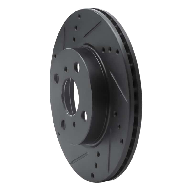 R1 Concepts — R1 12-15 Scion IQ Front Left Drilled & Slotted Black Brake Rotor
R1 Brake Rotor Drill - view 2