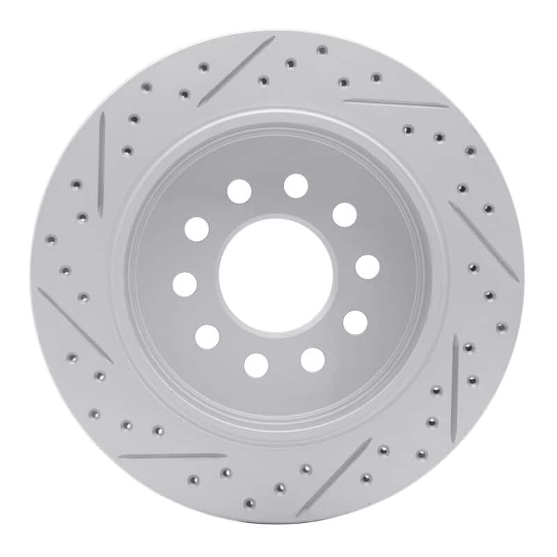 R1 Concepts — R1 03-11 Lincoln Town Car Rear Right Drilled & Slotted Geo-Carbon Rotor - view 5