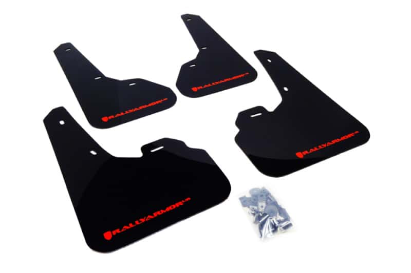 Rally Armor — Rally Armor 10-13 Mazda3/Speed3 (Hatch/Sedan) Black UR Mud Flap w/Red Logo
Mud Flap - view 1