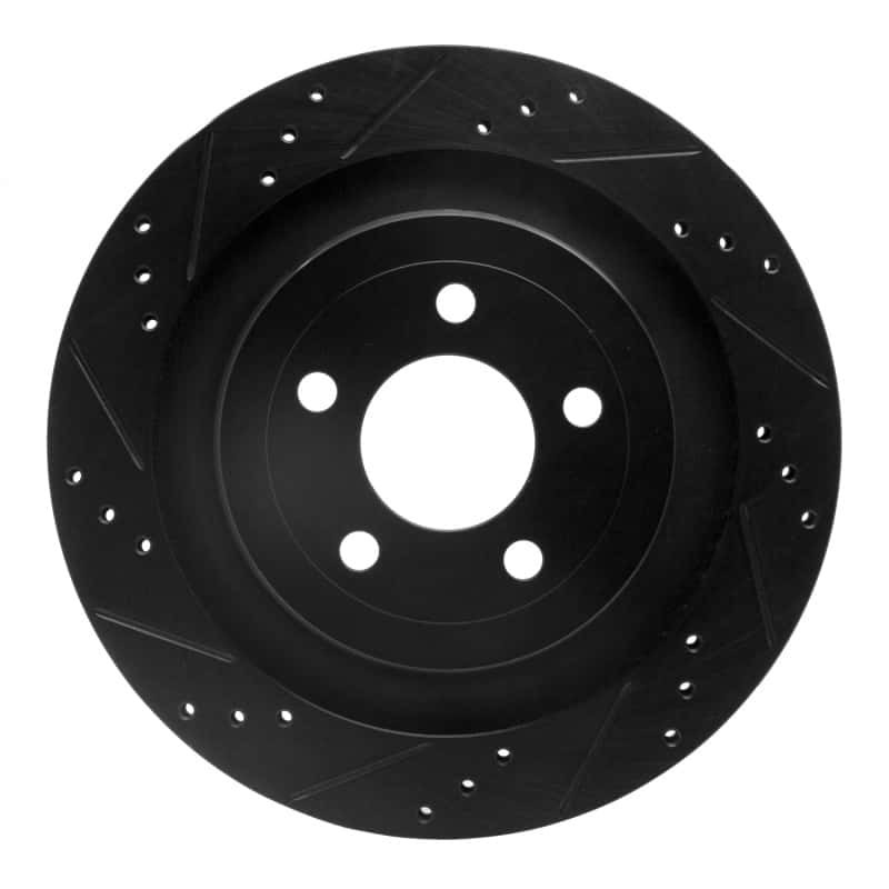 R1 Concepts — R1 15-23 Ford Mustang Rear Left Drilled & Slotted Black Brake Rotor
R1 Brake Rotor Drill - view 1