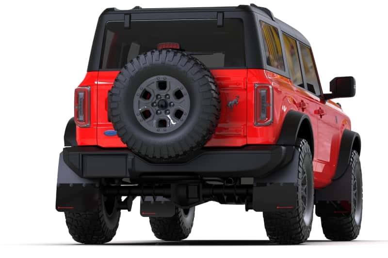 Rally Armor — Rally Armor 21-25 Ford Bronco (Plstc Bmpr + RR - NO Rptr/Sprt) Blk Mud Flap w/Red Logo
Mud Flap - view 3