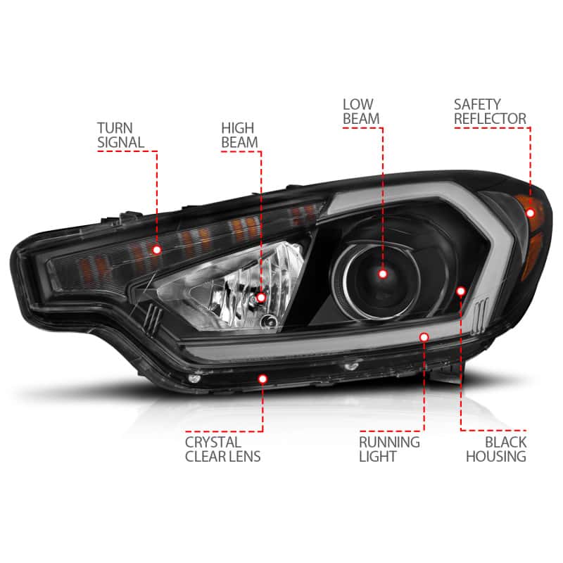 ANZO — ANZO 2014-2016 Kia Forte Projector Headlights w/ Light Bar Black Housing w/ DRL
Head Light Set
HdLtSet - view 11